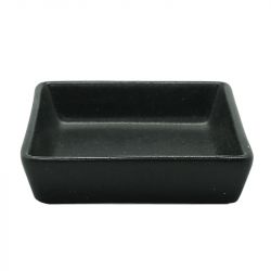 Placa quadrada para molho 8,5 centímetros. Modelo: "preto mate"