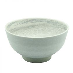 Tigela 17x9cm.Porcelana.Modelo: "branco-cinza".