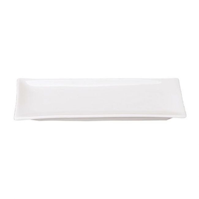 Placa retangular 26x11cm Porcelana "branco"