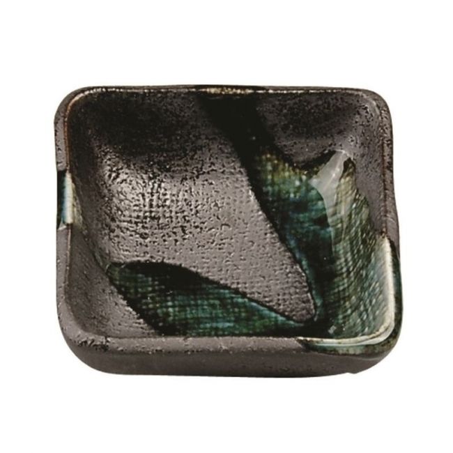 Molheira quadrada 7,5 cm Porcelana "Grafite-Verde"