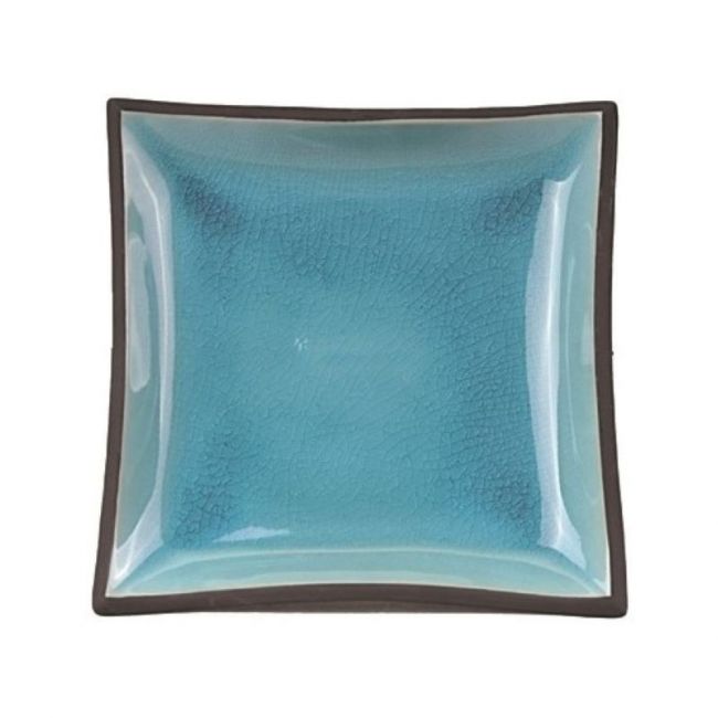 PLATO.QUADRADOPORCO 23CM."azul vítreo"