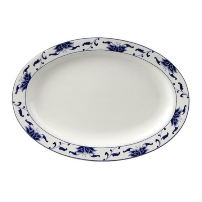 PRATO OVAL 9,25" PORCELANA "azul"