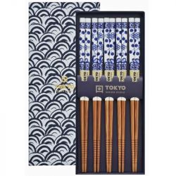 Conjunto de Palillo x5 pares "Caja Ola Azul"
