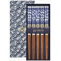 Conjunto de Palillo x5 pares "Caja Ola Azul"