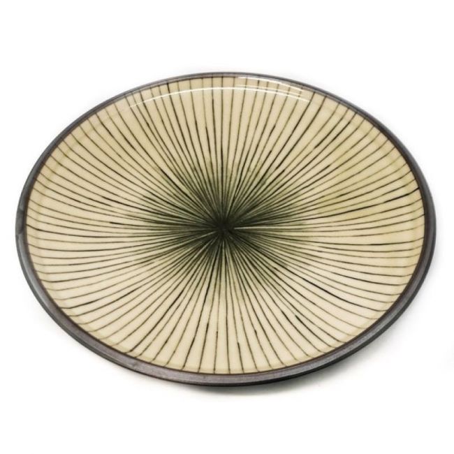 PLATO.GRADE.PORCO DE 19,5CM."listrado verde" (H4-6P)
