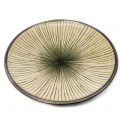PLATO.GRADE.PORCO DE 19,5CM."listrado verde" (H4-6P)