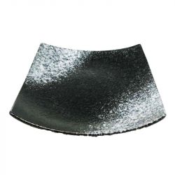 Placa quadrada 20cm Porcelana "Black-Gris"