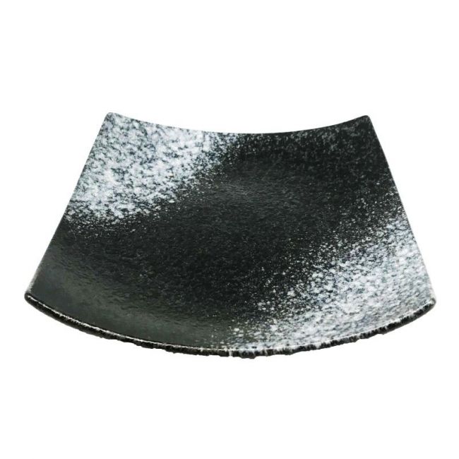 Placa quadrada 20cm Porcelana "Black-Gris"