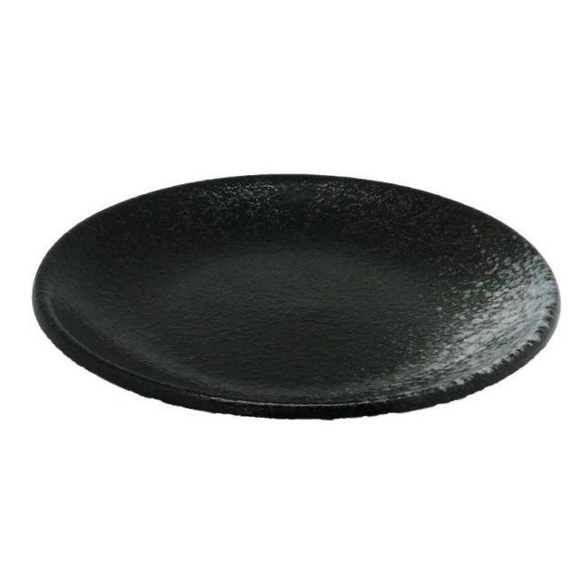 Redondo de Platão 17,5 centímetros de porcelana "Black-Gris"