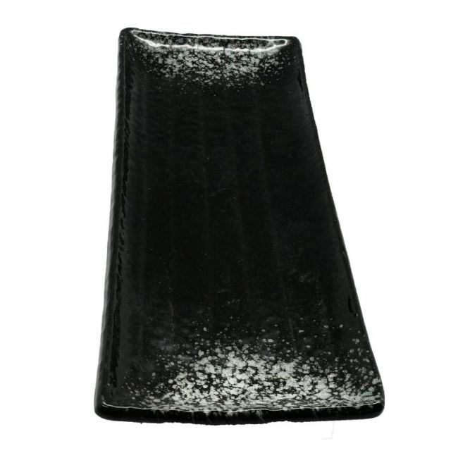 Placa retangular 28x11cm Porcelana "Black-Gris"