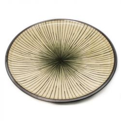 Plato Redondo 22,5cm Porcelana "Verde-Rayas"