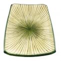 Placa retangular 18.5x12.5cm Porcelana "Verde-Rayas"