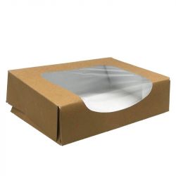 Caixa com janela para Sushi Kraft (M) 20x9x4.5cm