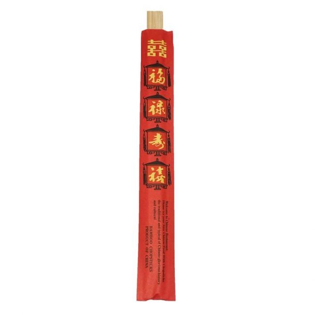 Palillo com Forro Bamboo 23cm "Red". 100 pares
