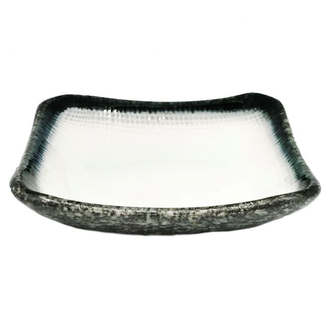 Prato quadrado 14cm."tajimi branco"