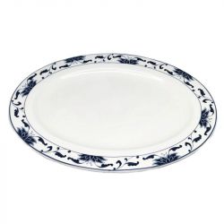 Oval plate 14"- motivações azuis