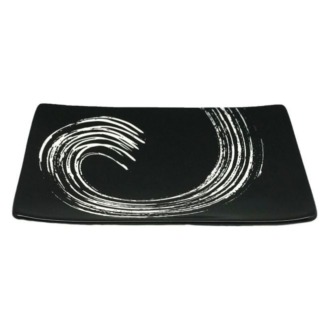 Prato 21x14cm.Modelo: "Maru Negro".