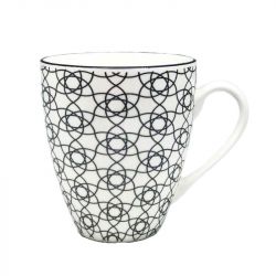 Xícara de chá com alça 8,7x9,8cm.Modelo: "Estrelas Negras"