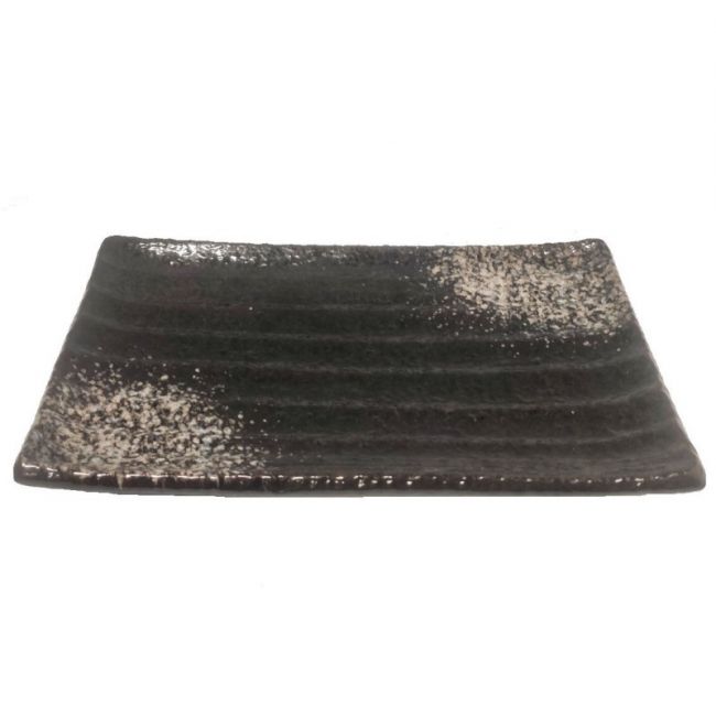 Placa retangular 20x12cm Porcelana "Black-Gris"