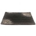 Placa retangular 20x12cm Porcelana "Black-Gris"