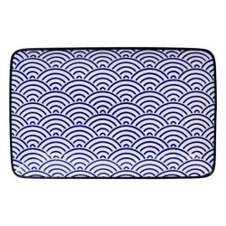 Placa retangular. Medidas:. 21X13.5cm. Modelo: "ondas azuis.