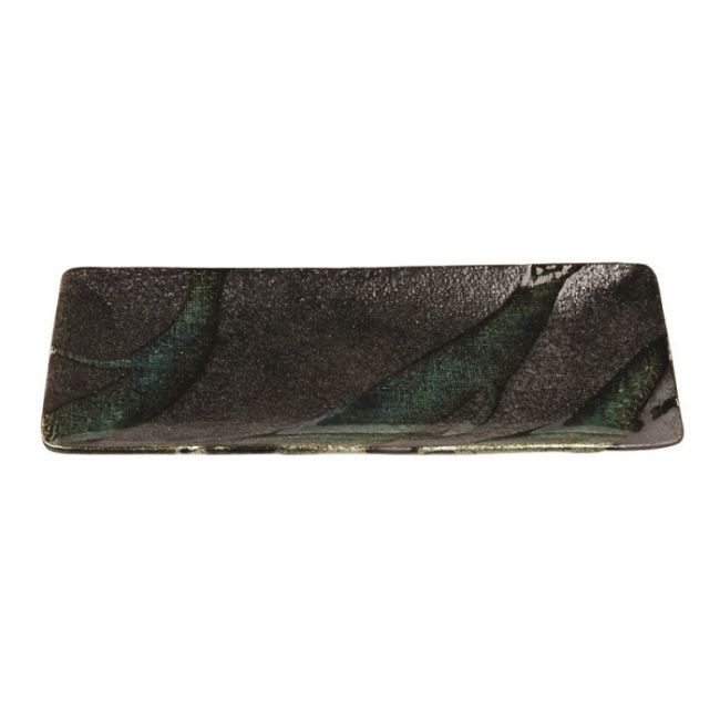 Prato 29X13cm.Preto-verde