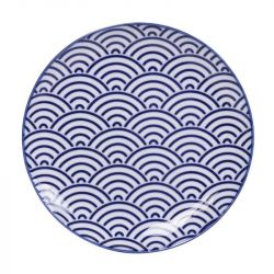 Placa redonda. Medida: 16cm. Modelo: "ondas azuis.