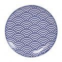 Placa redonda. Medida: 16cm. Modelo: "ondas azuis.