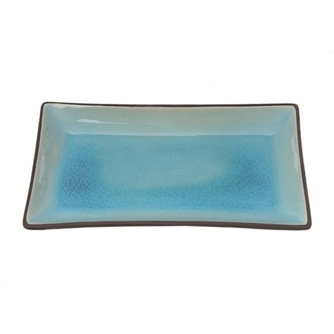 Placa retangular 21x12 cm. Modelo: "Glassy blue".