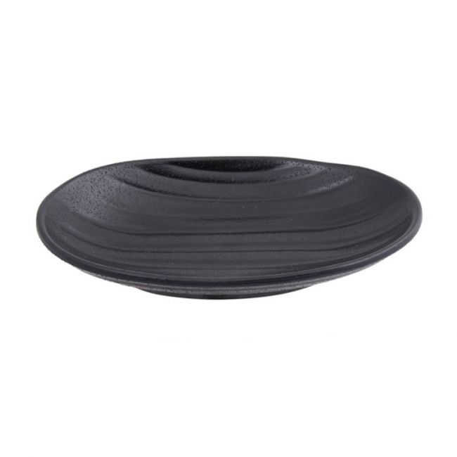 Placa oval 18x11cm . Tapete preto