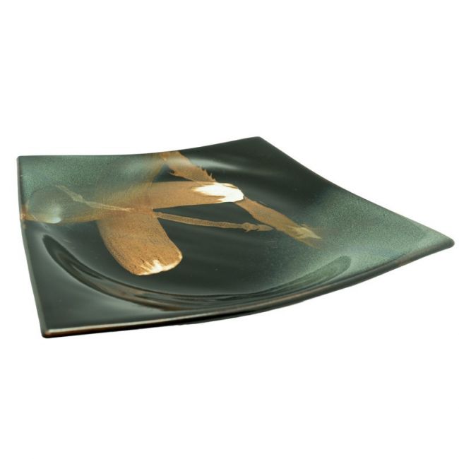 Placa quadrada 23 cm. Modelo: "Neg-marron"
