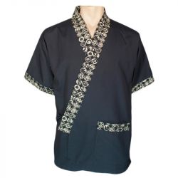 Yukata "Xadrez com Círculos Pretos"