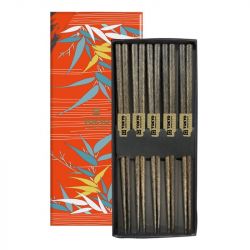 Conjunto de pauzinhos marrom