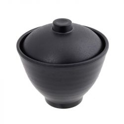 Tigela de Miso Preta com Tampa 10,5 x 9,8 cm