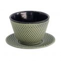 Taça de ferro com prato 120ml "verde pontos".