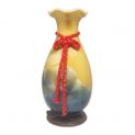 Vaso alongado "ocre-verde" 34cm de altura x 17cm de largura