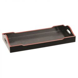BANDEJA RECT. LACADA 21.5X10CM "Neg-roj"