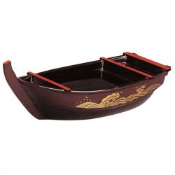Barco lacado preto e dourado