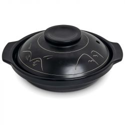 CAZUELA BARRO C/2ASASASAS 18CM "preto"