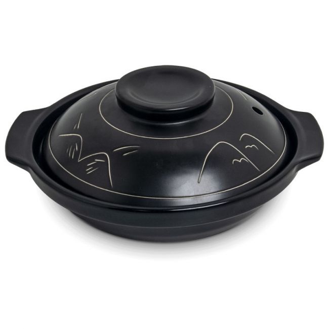 CAZUELA BARRO C/2ASASASAS 18CM "preto"