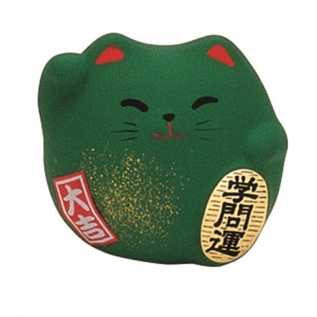 Gato 5cm. Cor "verde". Significado: Boa sorte em estudos.