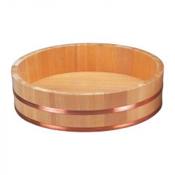 Hangiri japonês para sushi 48x14cm. Aro de Cobre