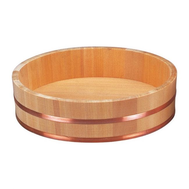 Hangiri japonês para sushi 48x14cm. Aro de Cobre