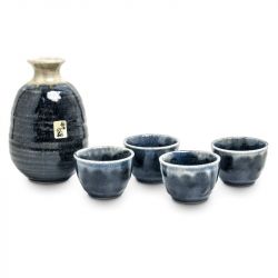 Conjunto de saquê de porcelana "Azul-Bege" 5 peças