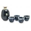 Conjunto de saquê de porcelana "Azul-Bege" 5 peças