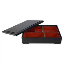Caixa BENTO retangular 27 cm x 20cm. Modelo: "Black-red"