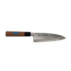 Faca Deba, punho de madeira marrom, 18cm, "Sakai Takayuki"