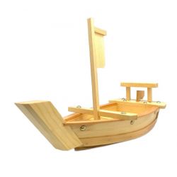 Barco de sushi de madeira de 43 cm
