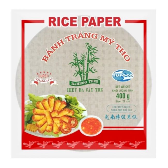 Papel de Arroz para Fritar 22cm redondo (ÁRVORE DE BAMBU-TUFOCO) 400g