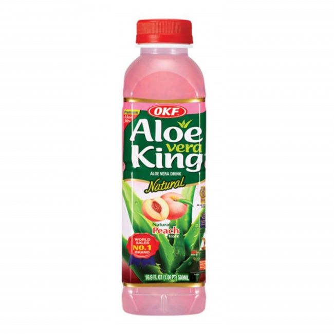 Bebe Aloe Vera sabor pêssego OKF". 500 ml"